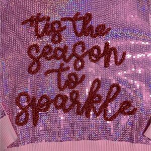 Queen of Sparkles - Pink Holiday Sequin Sweater